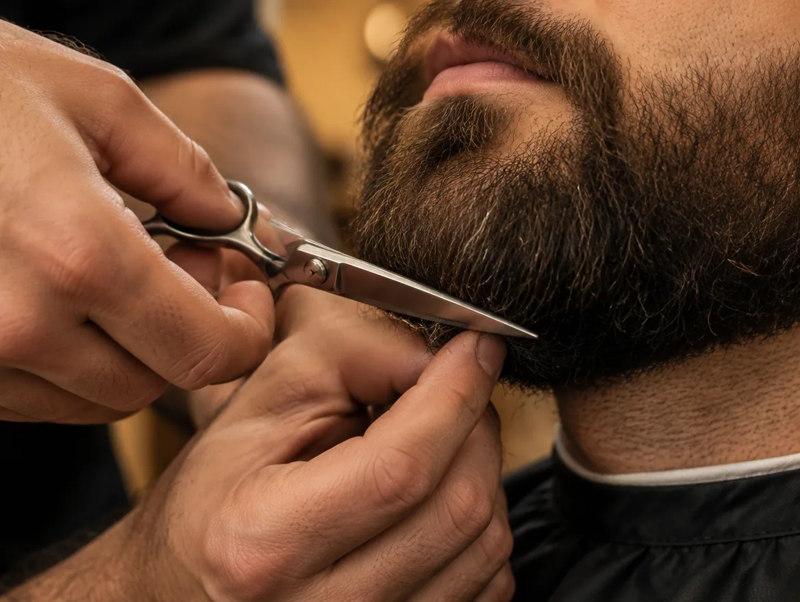 Arreglo de barba con tijera